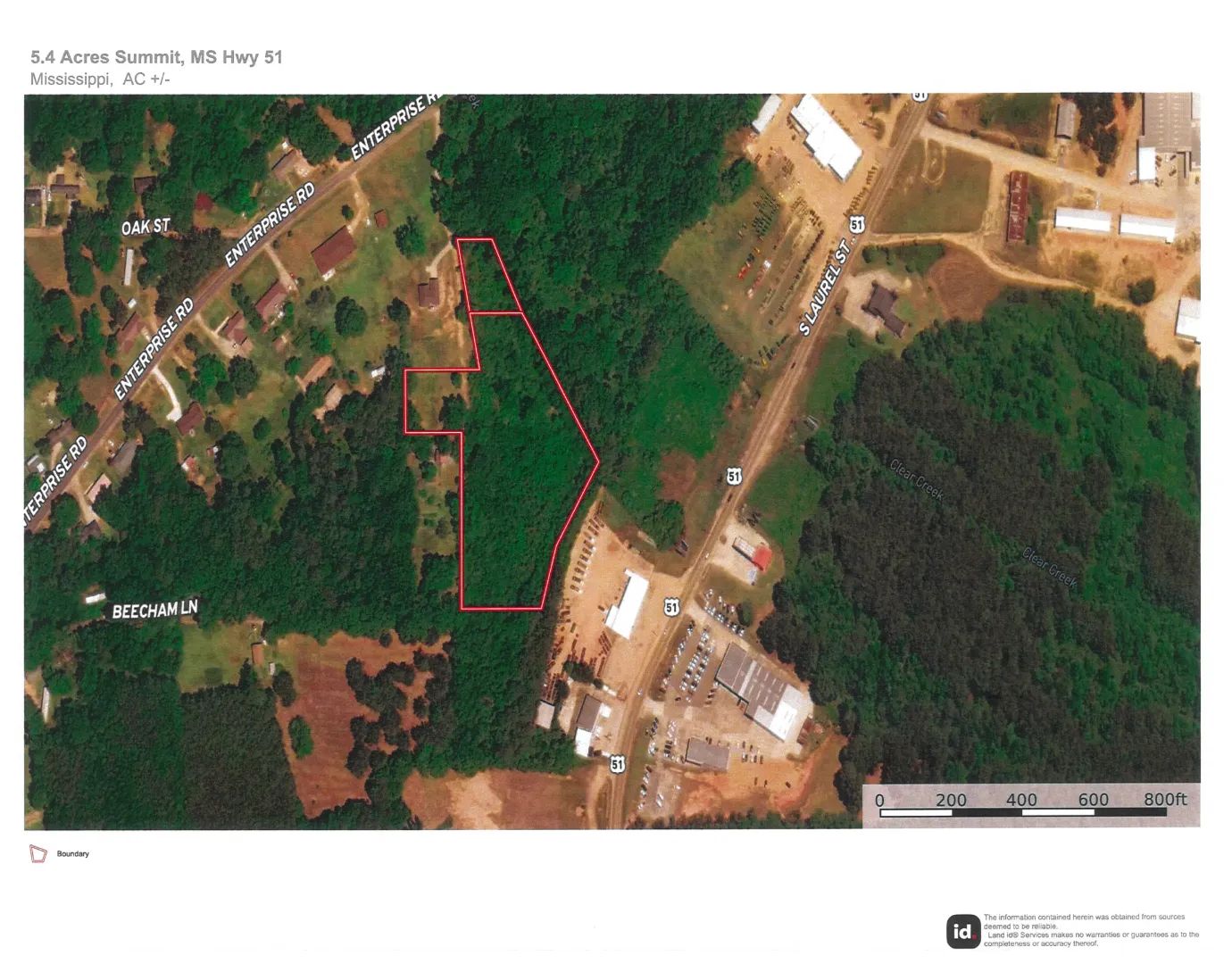5.4 acres off of Franklin Street in Summit, MS